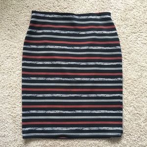 Black Striped Pencil Skirt, Roz & Ali, Small